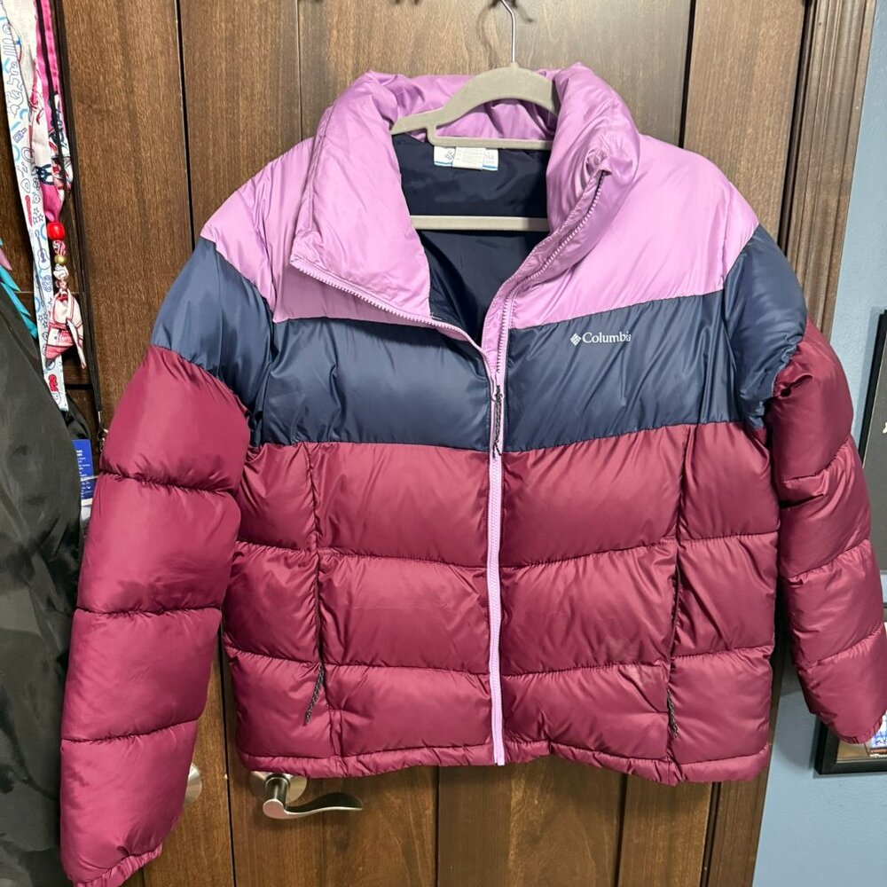 Womens XL Columbia Color Block Puffer Coat